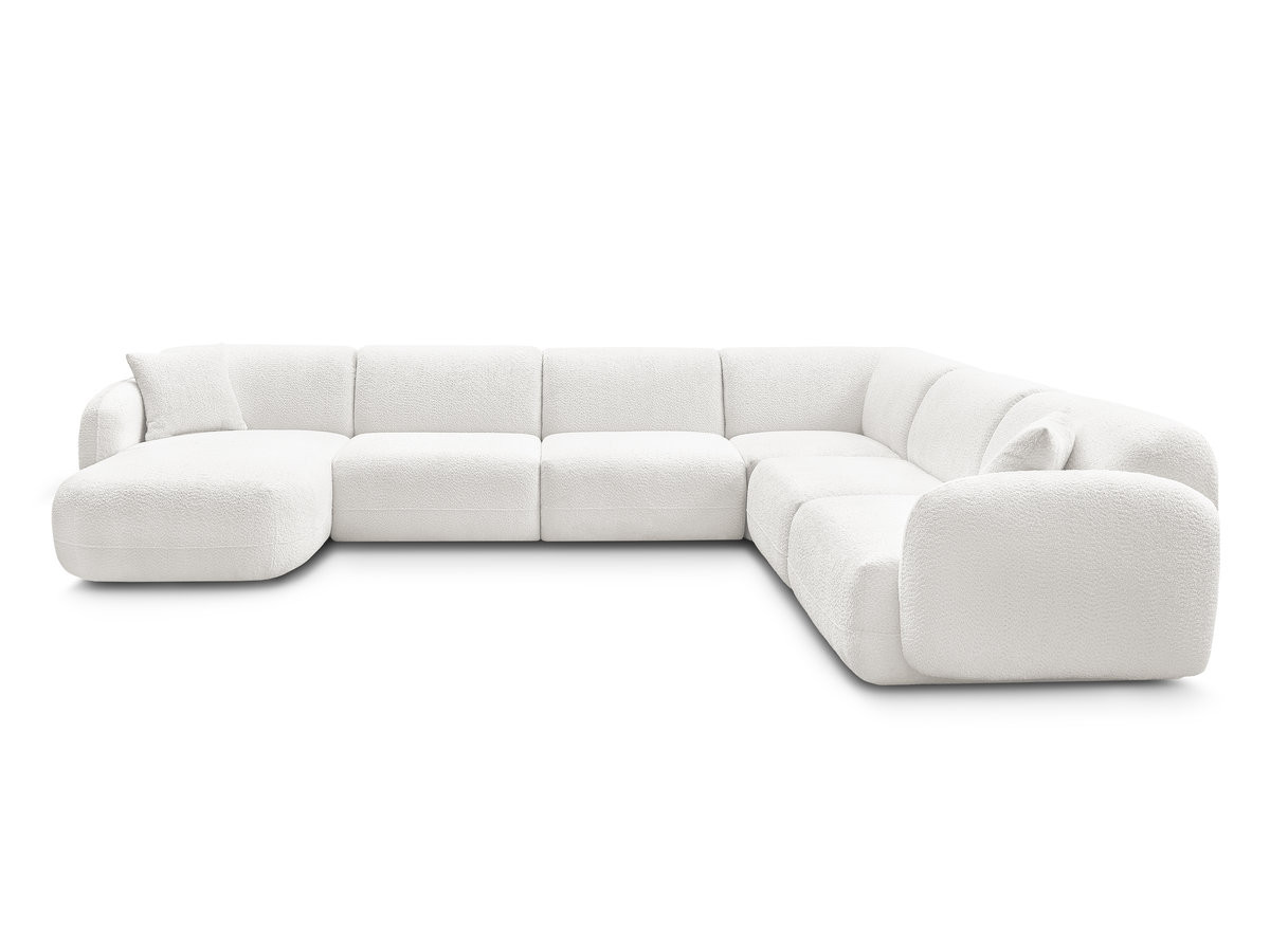 Canapé panoramique fixe modulable ANDA avec 1 méridienne, 2 chauffeuses et 1 petit angle