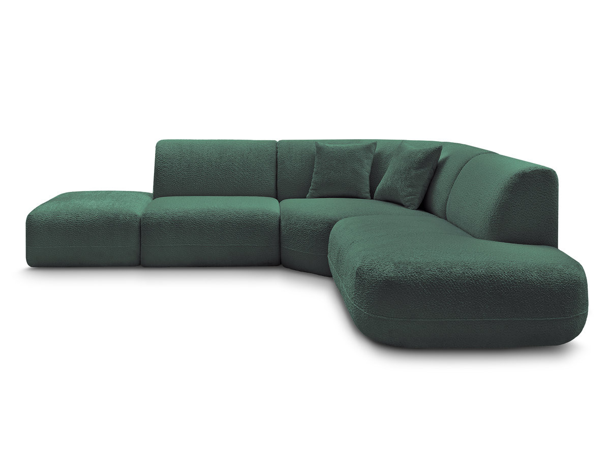 Canapé d'angle L fixe modulable ANDA tissu chenille