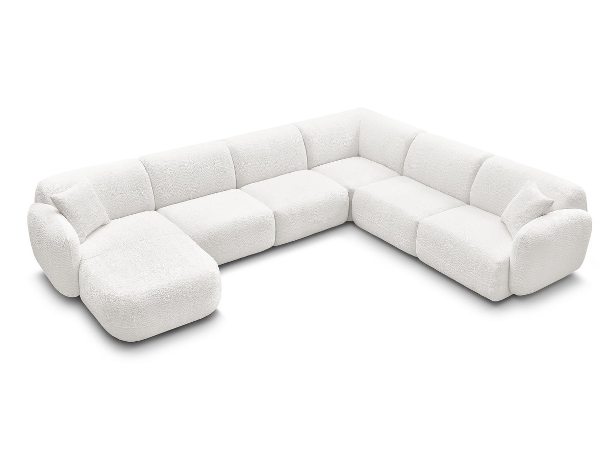 Canapé panoramique fixe modulable ANDA avec 1 méridienne, 2 chauffeuses et 1 petit angle