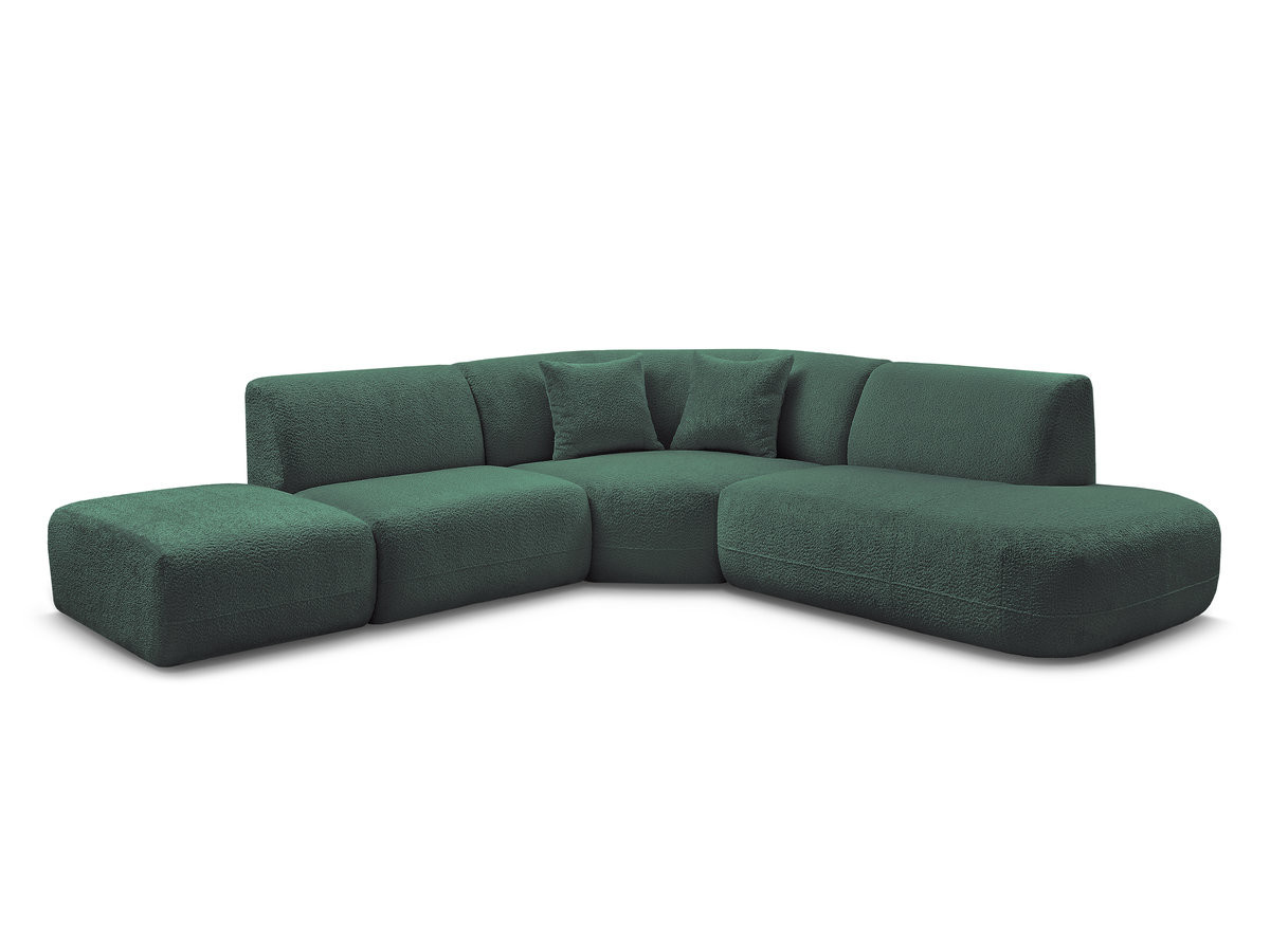 Canapé d'angle L fixe modulable ANDA tissu chenille