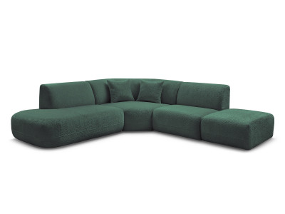 Canapé d'angle L fixe modulable ANDA tissu chenille