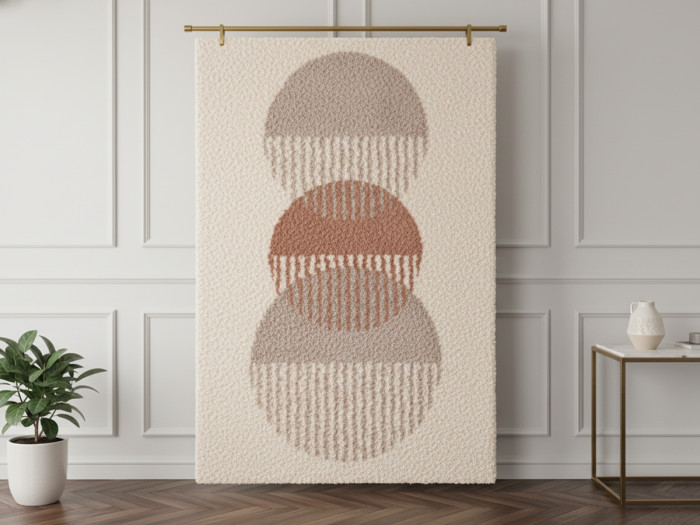 Tapis poils ras PASCALE motif abstrait