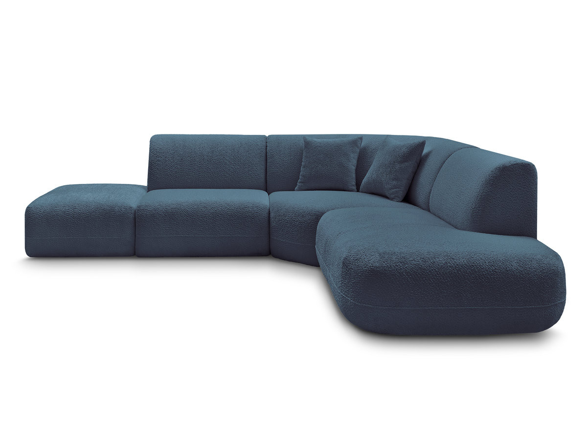 Canapé d'angle L fixe modulable ANDA tissu chenille
