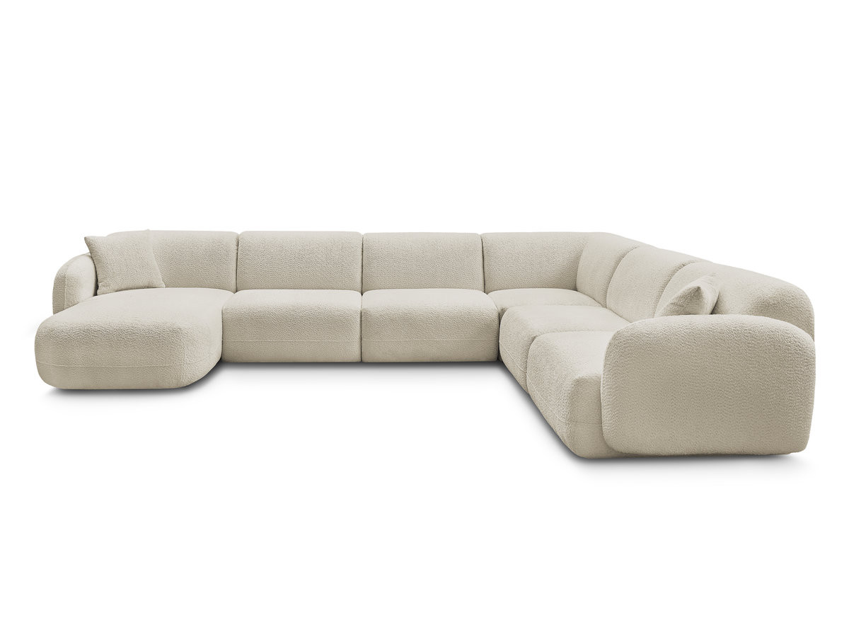 Canapé panoramique fixe modulable ANDA avec 1 méridienne, 2 chauffeuses et 1 petit angle