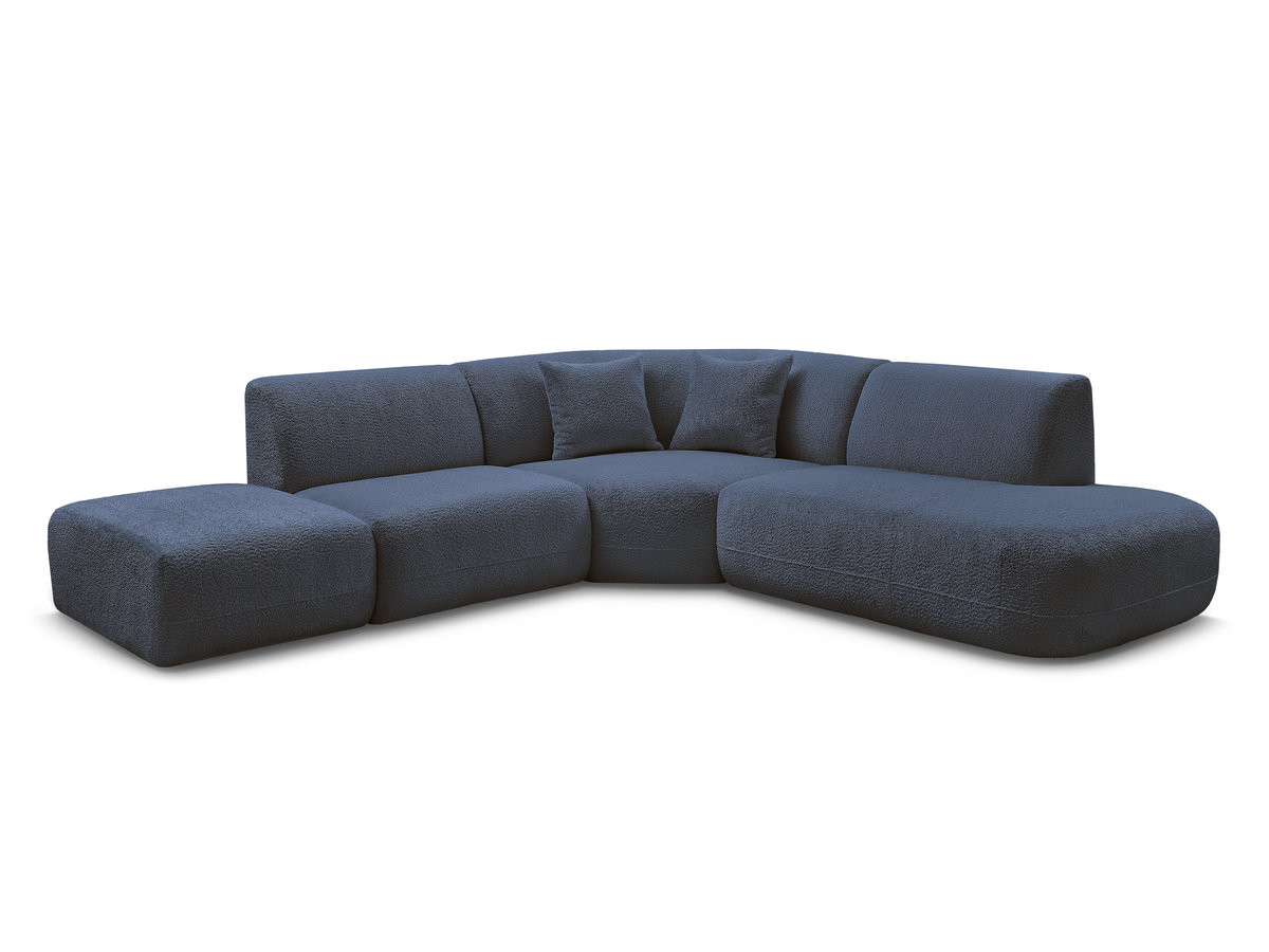 Canapé d'angle L fixe modulable ANDA tissu chenille