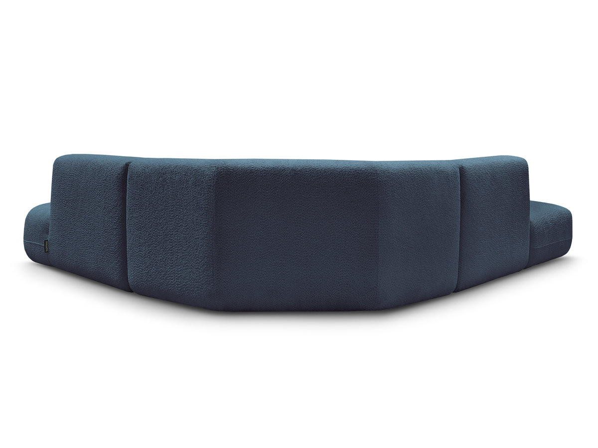 Canapé d'angle L fixe modulable ANDA tissu chenille