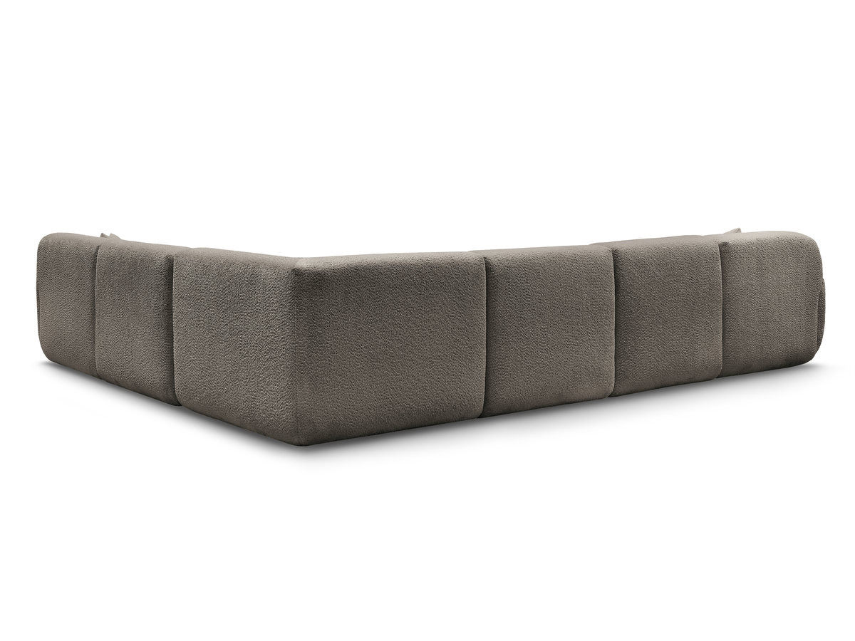 Canapé panoramique fixe modulable ANDA avec 1 mrdn, 3 chfs 1 place sans accoudoir, 1 chf 1 place avec accoudoir, 1 petit angle