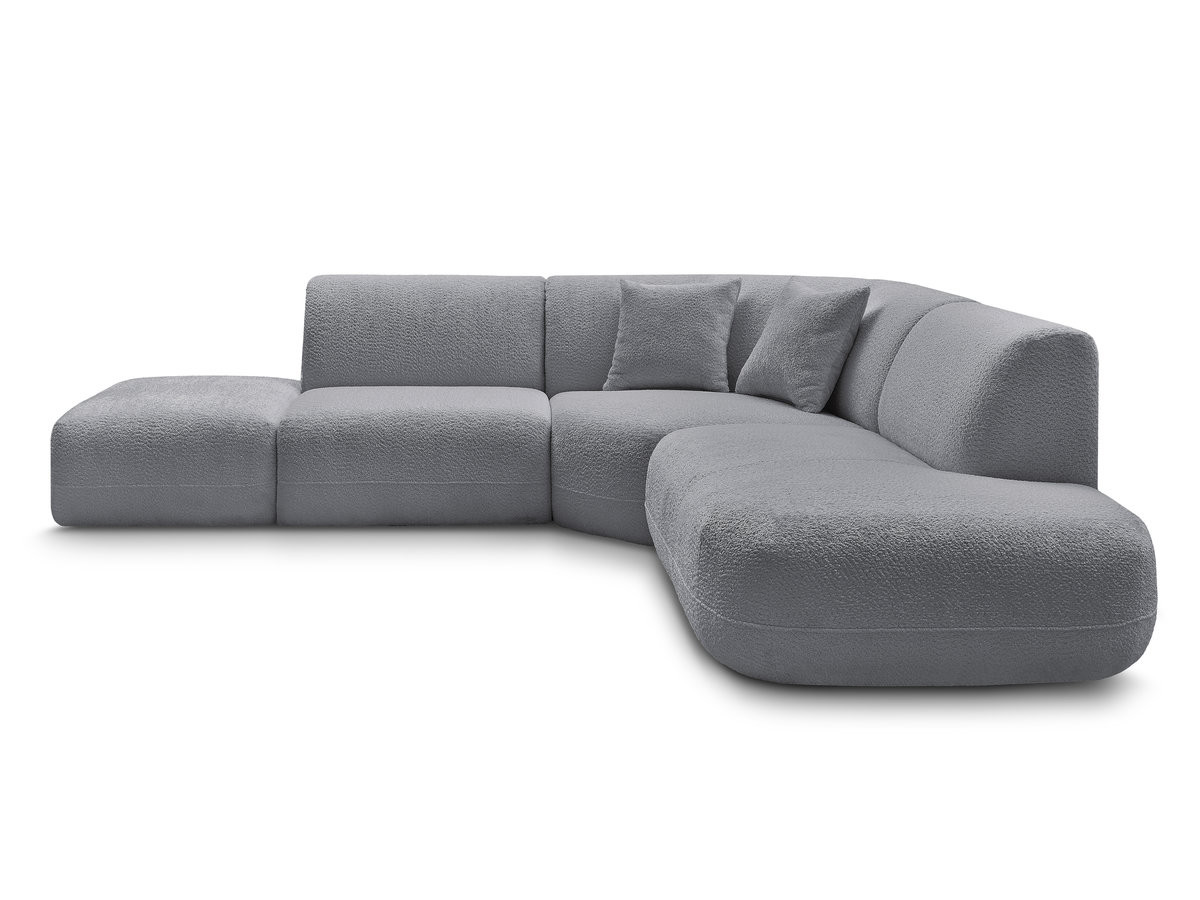 Canapé d'angle L fixe modulable ANDA tissu chenille