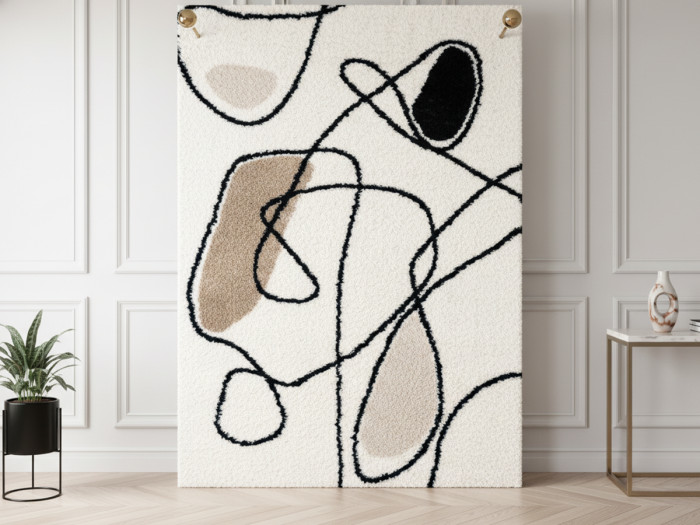 Tapis shaggy LASSI motif abstrait