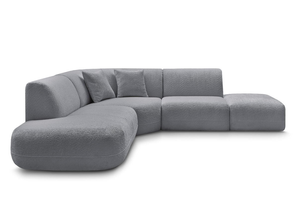 Canapé d'angle L modulable ANDA chenille gris — vue 6