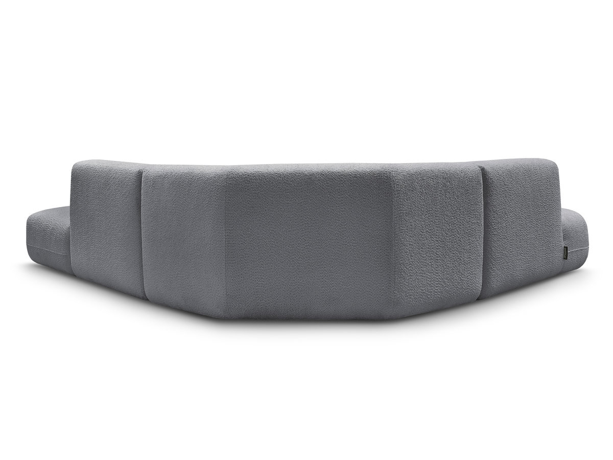Canapé d'angle L fixe modulable ANDA tissu chenille