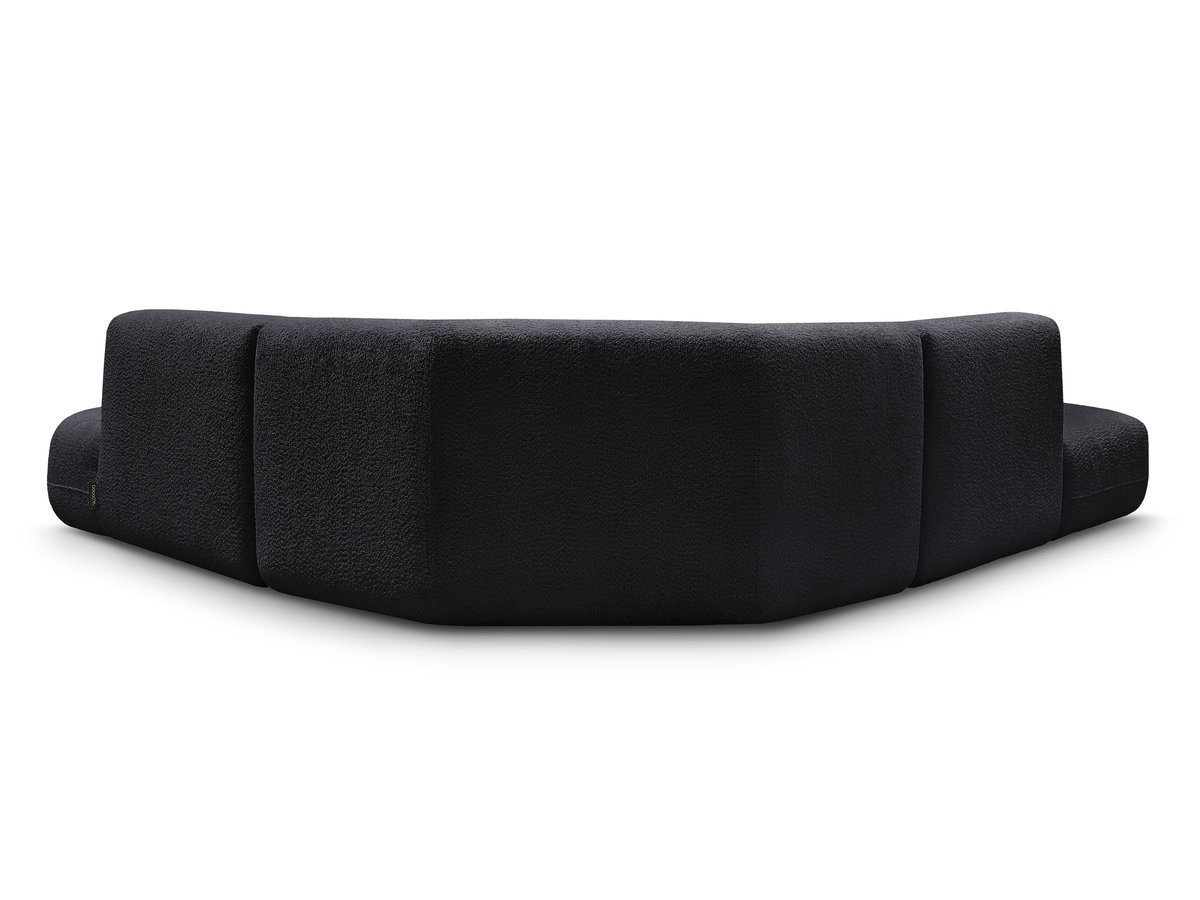 Canapé d'angle L fixe modulable ANDA tissu chenille