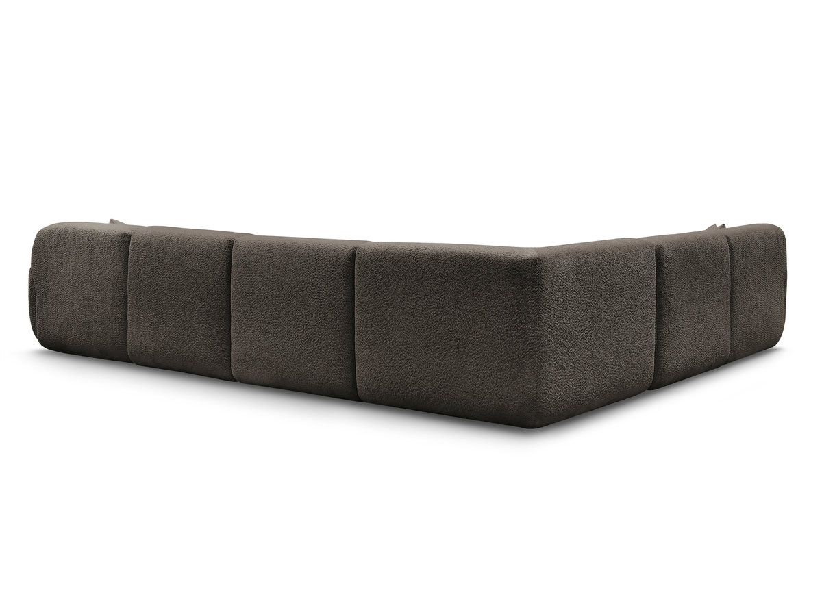 Canapé panoramique fixe modulable ANDA avec 1 mrdn, 3 chfs 1 place sans accoudoir, 1 chf 1 place avec accoudoir, 1 petit angle