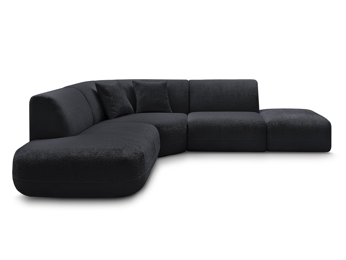 Canapé d'angle L modulable ANDA chenille noir — vue 6