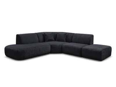 Canapé d'angle L fixe modulable ANDA tissu chenille