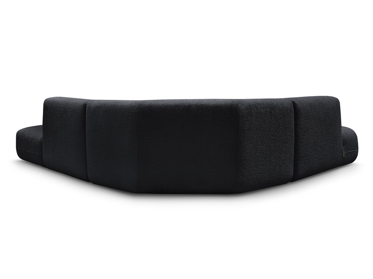 Canapé d'angle L fixe modulable ANDA tissu chenille