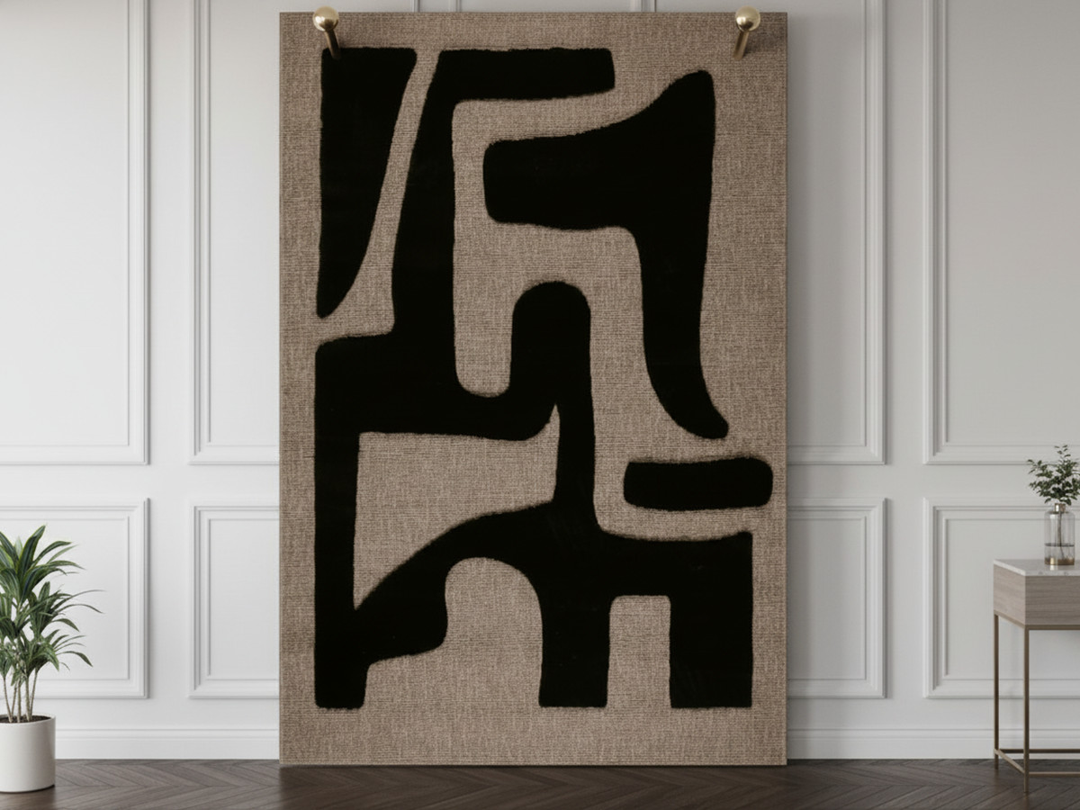 Tapis poils ras WYATT motif abstrait