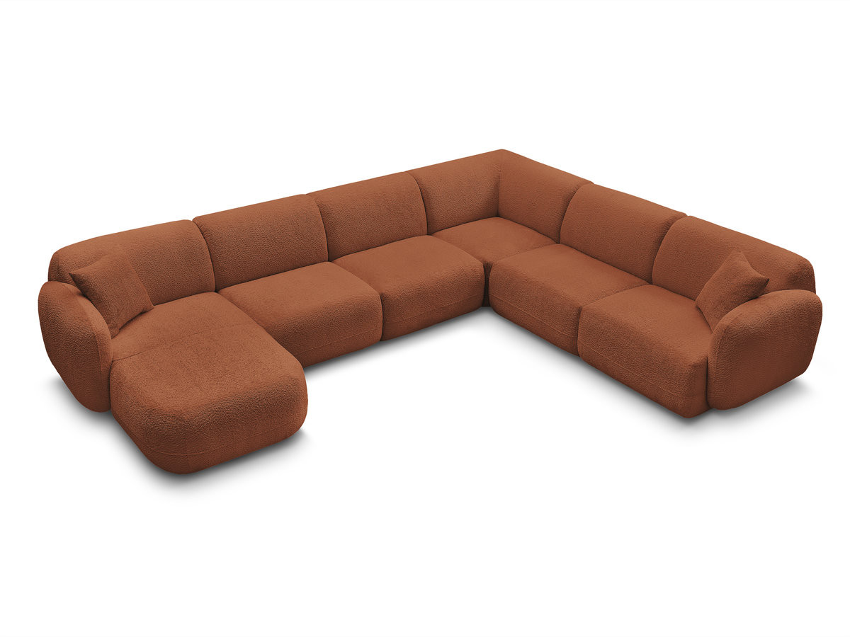 Canapé panoramique fixe modulable ANDA avec 1 méridienne, 2 chauffeuses et 1 petit angle