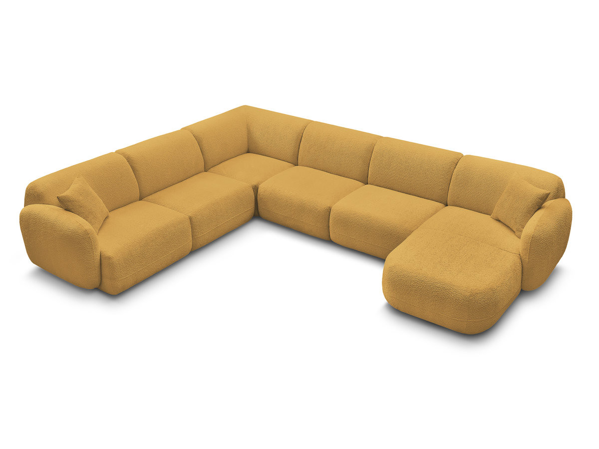 Canapé panoramique fixe modulable ANDA avec 1 méridienne, 2 chauffeuses et 1 petit angle