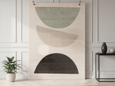 Tapis poils ras MARTINE motif abstrait