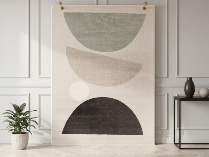 Tapis poils ras MARTINE motif abstrait