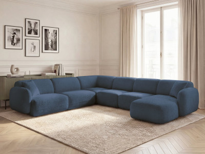 Canapé panoramique fixe modulable ANDA avec 1 méridienne, 2 chauffeuses et 1 petit angle