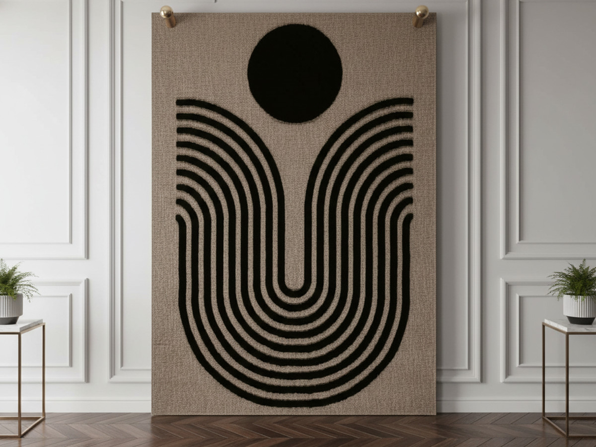 Tapis poils ras BETINA motif abstrait