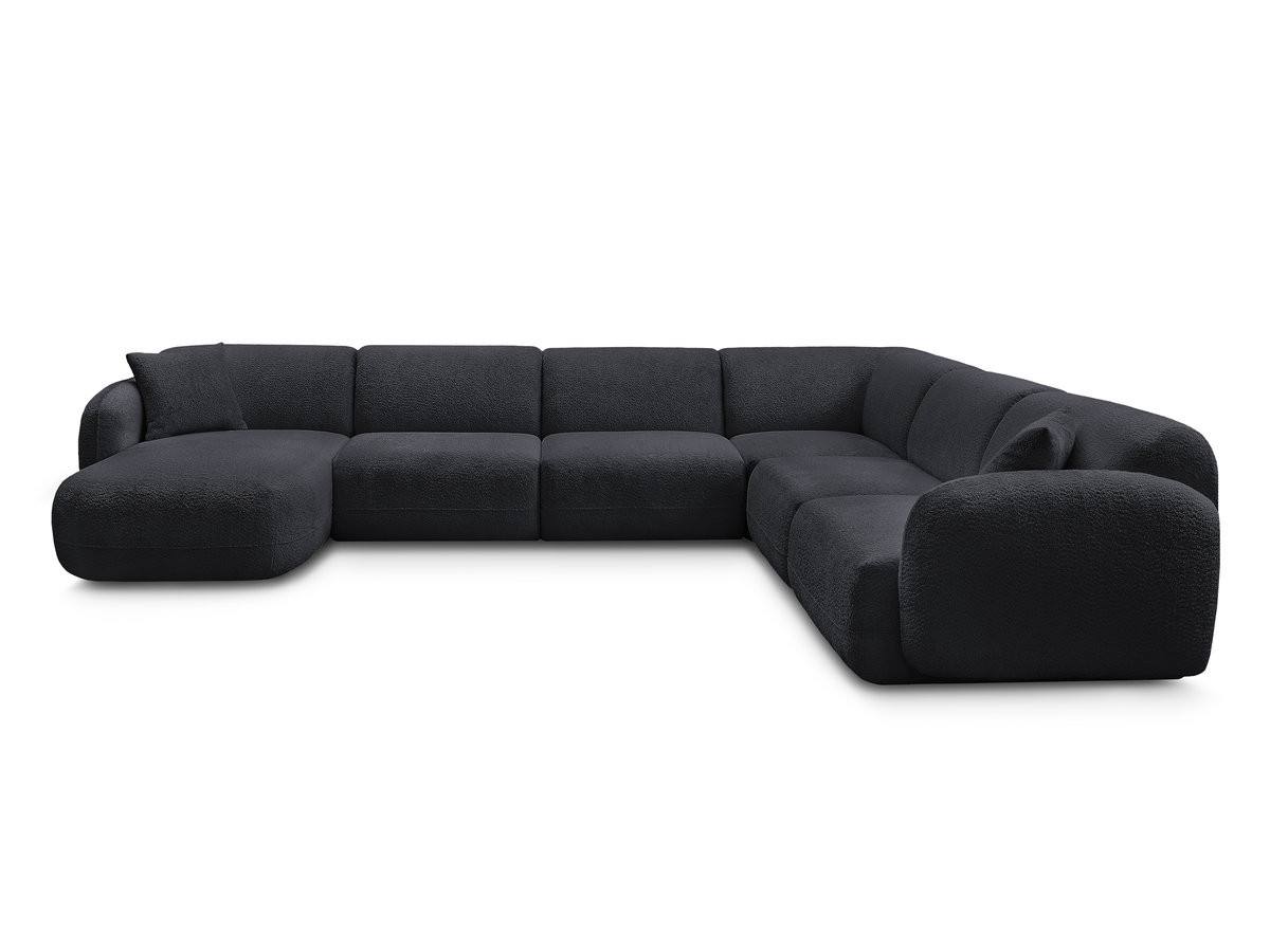 Canapé panoramique fixe modulable ANDA avec 1 méridienne, 2 chauffeuses et 1 petit angle
