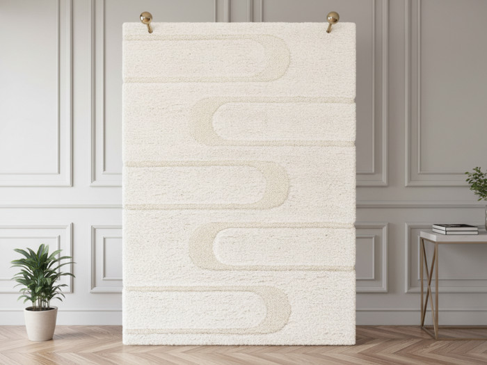 Tapis poils longs CALEB motif graphique