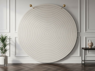 Tapis rond poils ras ONDELIA motif géométrique