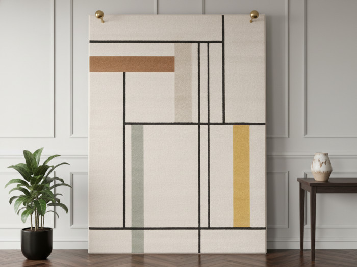 Tapis poils courts EMILIEN motifs abstraits