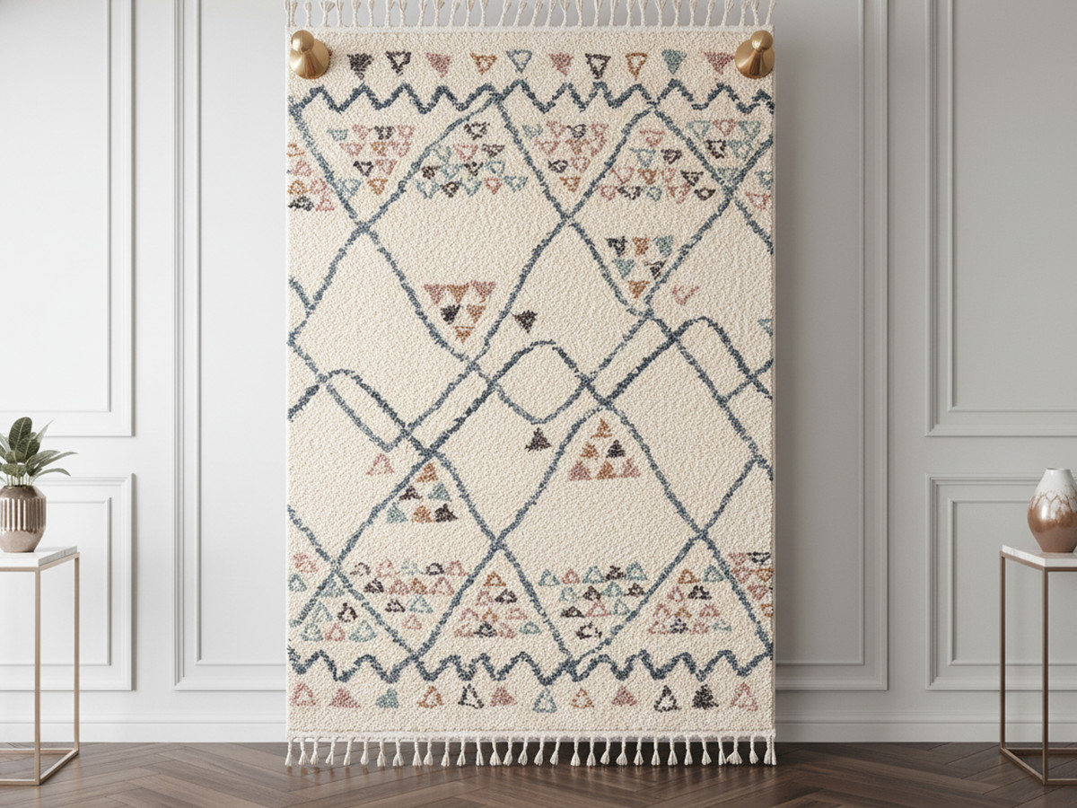 Tapis shaggy DENA motif berbère