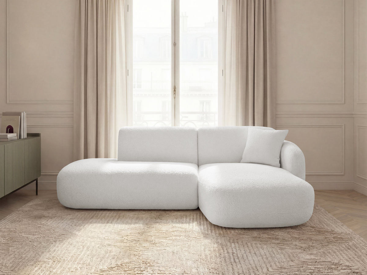 Canapé d'angle fixe modulable ANDA avec 1 méridienne et 1 chauffeuse bout de canapé