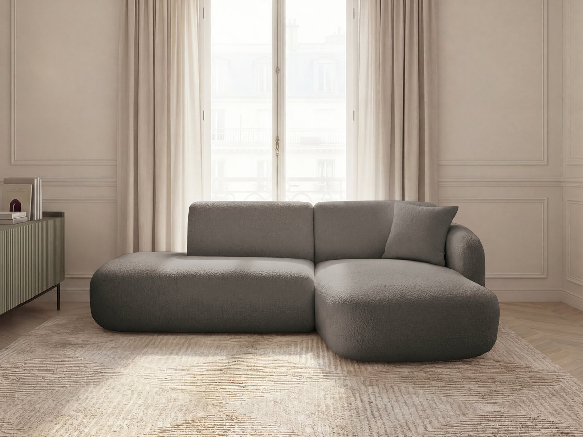 Canapé d'angle fixe modulable ANDA avec 1 méridienne et 1 chauffeuse bout de canapé