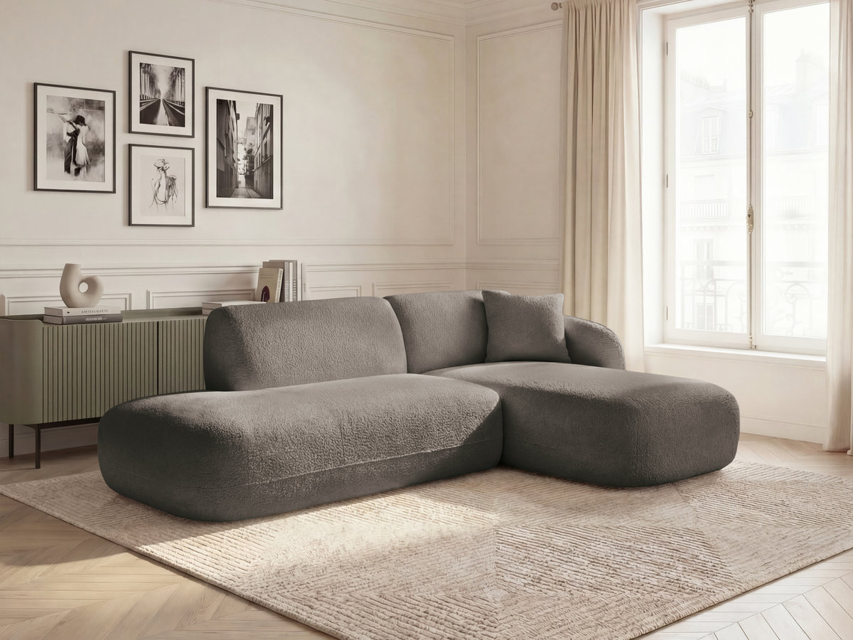 Canapé d'angle fixe modulable ANDA avec 1 méridienne et 1 chauffeuse bout de canapé