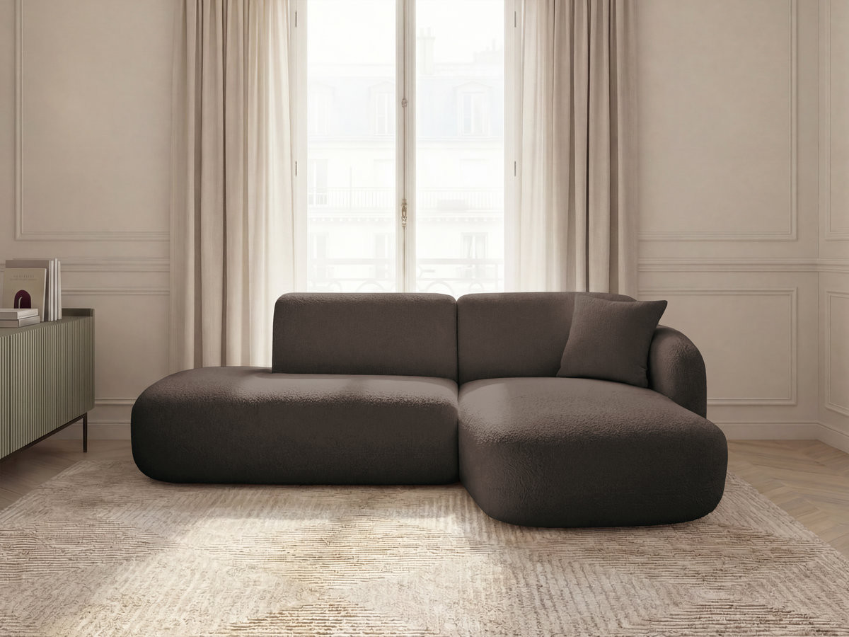 Canapé d'angle fixe modulable ANDA avec 1 méridienne et 1 chauffeuse bout de canapé