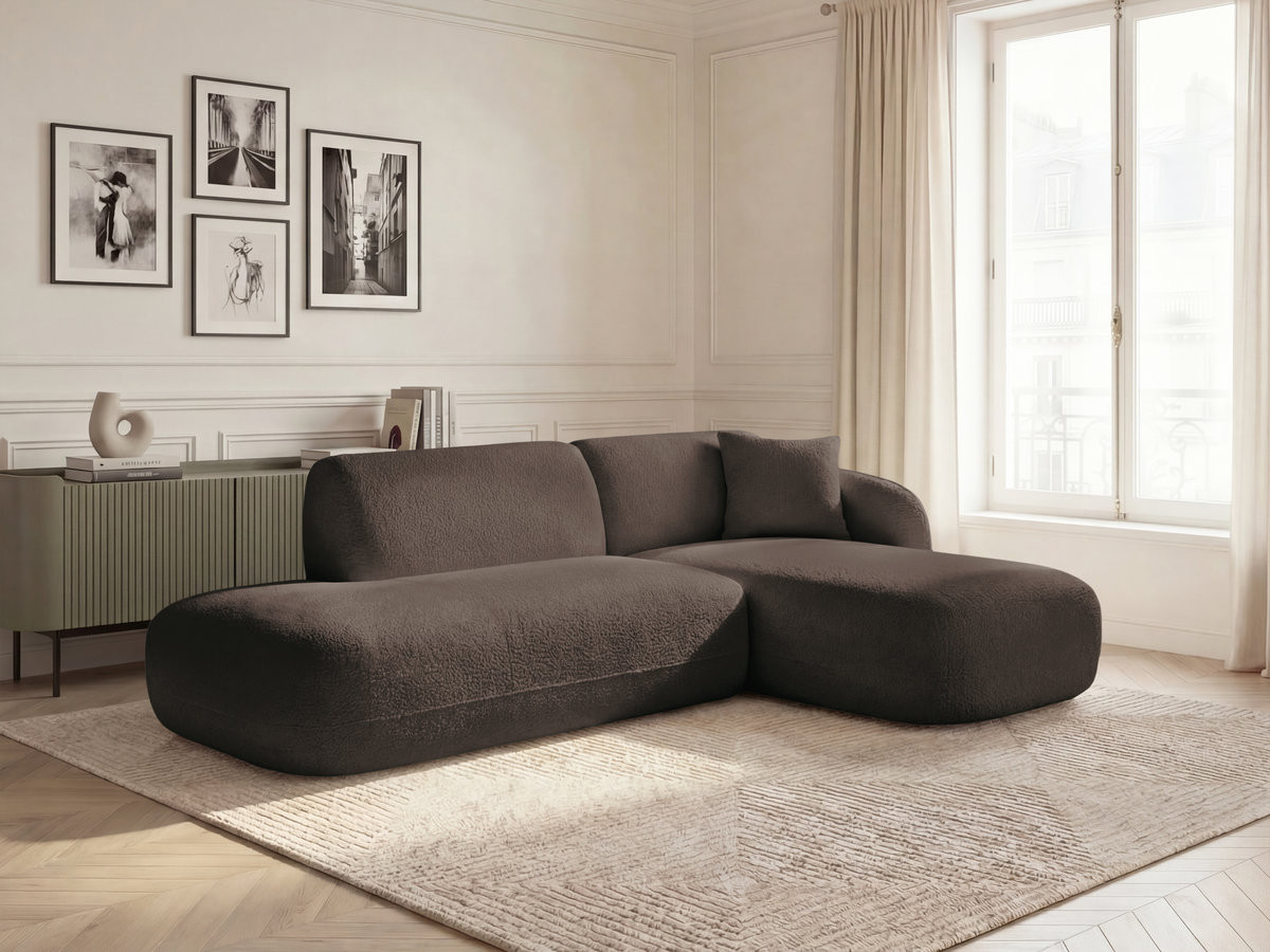Canapé d'angle fixe modulable ANDA avec 1 méridienne et 1 chauffeuse bout de canapé