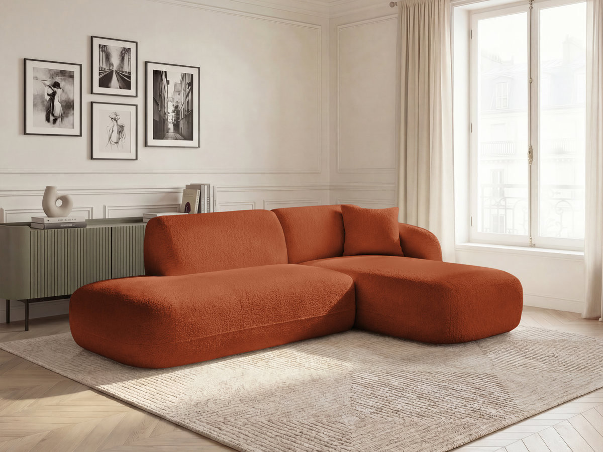 Canapé d'angle fixe modulable ANDA avec 1 méridienne et 1 chauffeuse bout de canapé