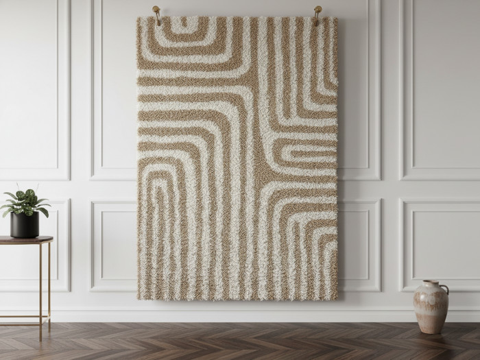 Tapis shaggy KAREN motif abstrait