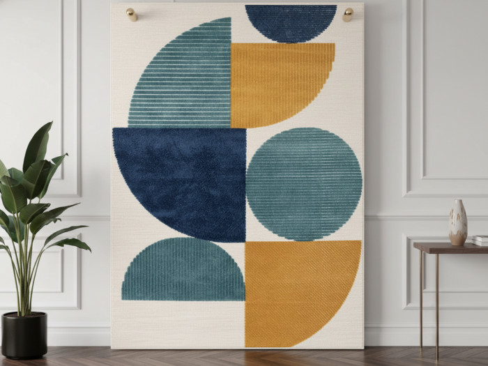 Tapis poils ras ELOI motif abstrait