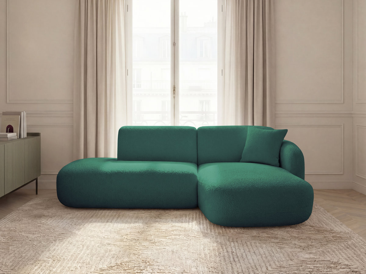 Canapé d'angle fixe modulable ANDA avec 1 méridienne et 1 chauffeuse bout de canapé