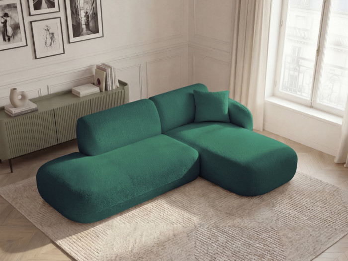 Canapé d'angle fixe modulable ANDA avec 1 méridienne et 1 chauffeuse bout de canapé