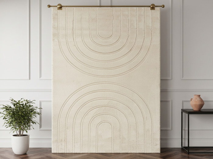 Tapis poils longs ALADINE motif abstrait