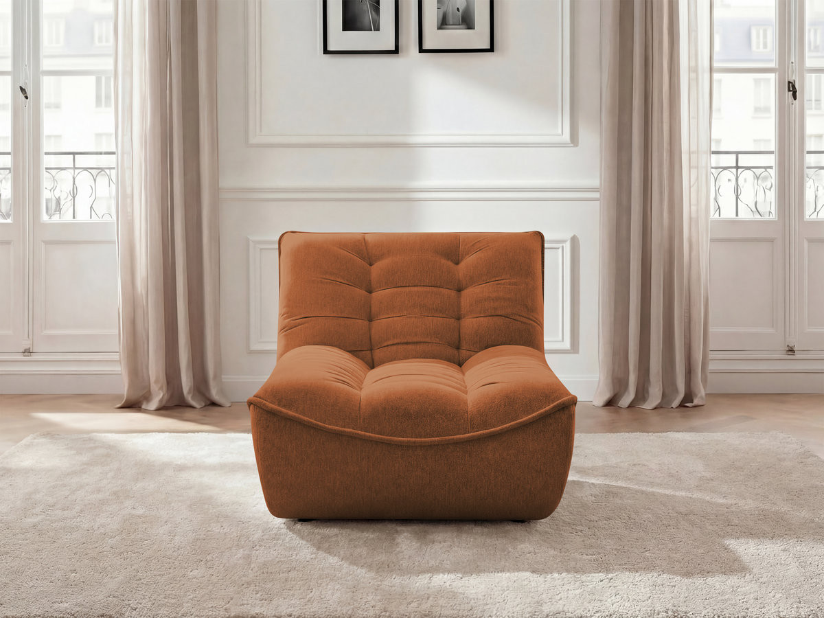 Chauffeuse 1 place pour canapé modulable SERENA chiné orange — vue 4