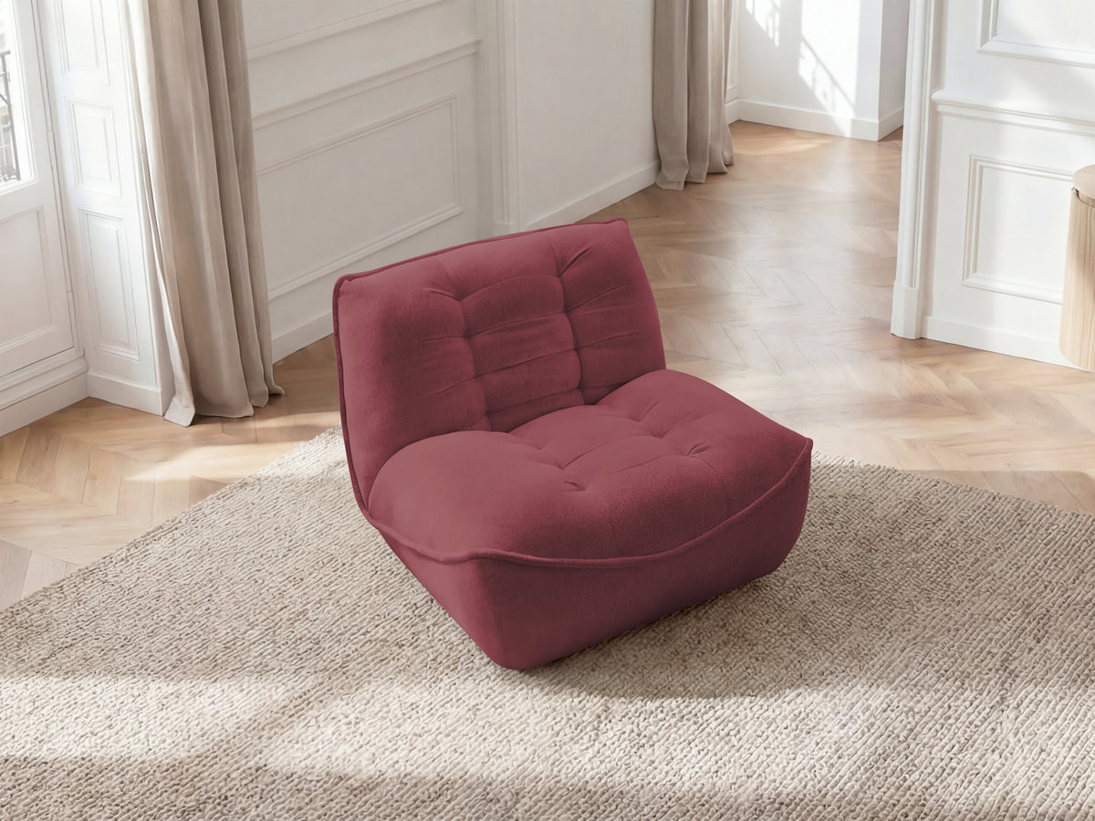 Chauffeuse 1 place pour canapé modulable SERENA chiné rouge — vue 5