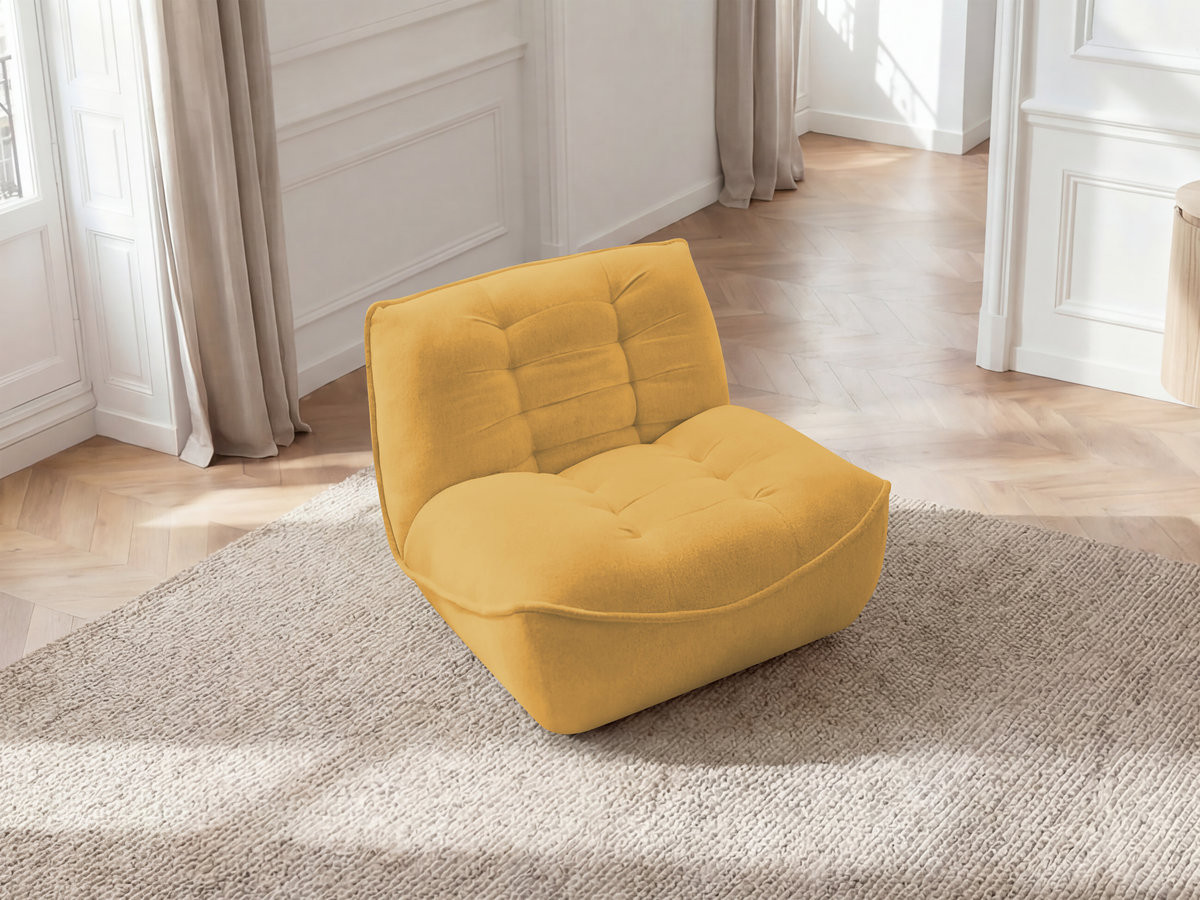 Chauffeuse 1 place pour canapé modulable SERENA chiné jaune — vue 5