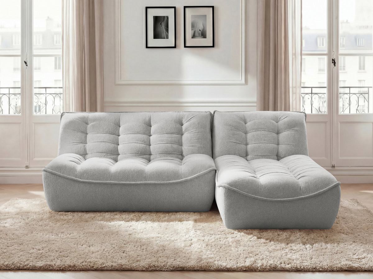 SERENA modulaire hoekbank met vaste hoek in gemęleerde stof