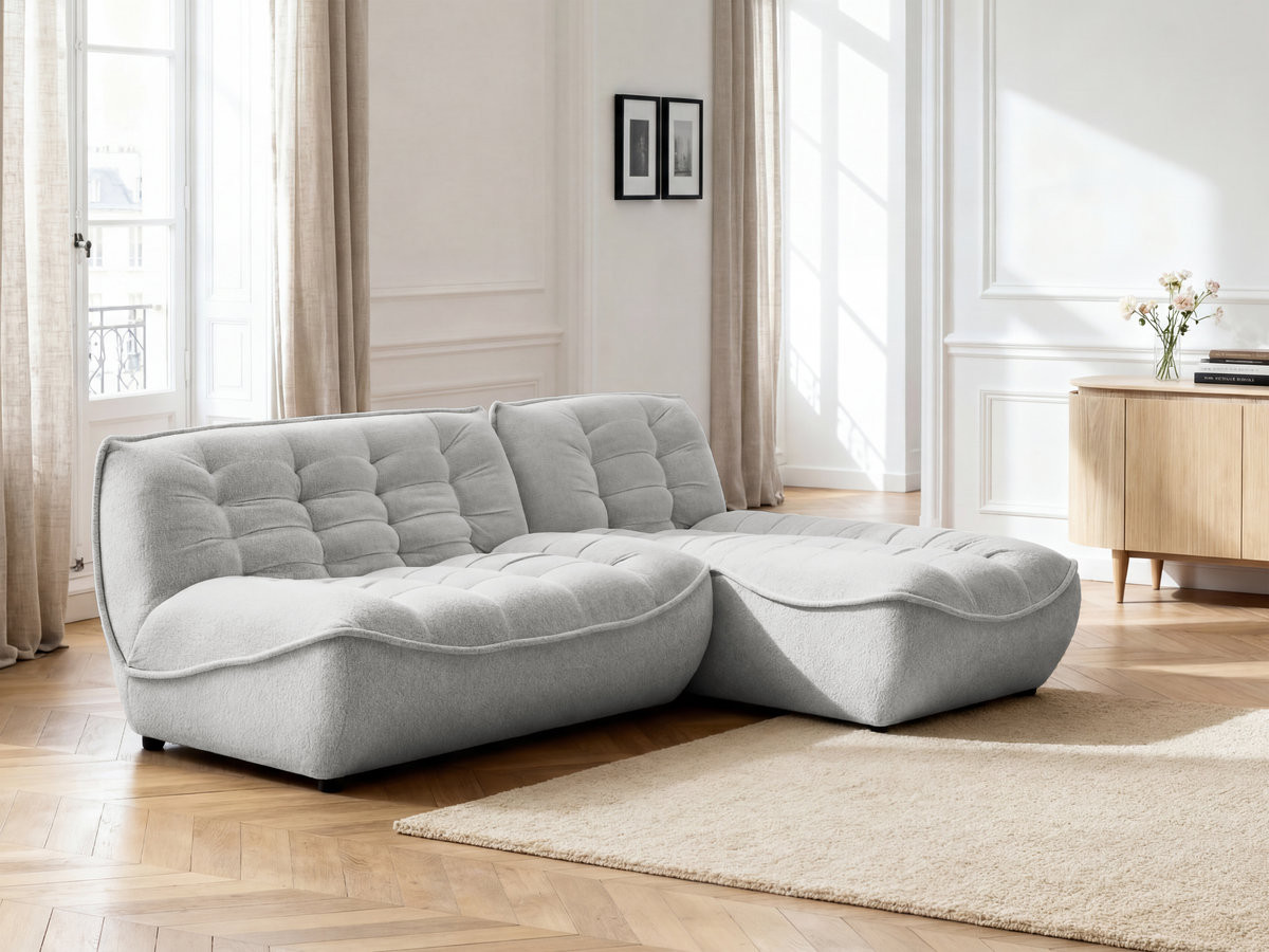 SERENA modulaire hoekbank met vaste hoek in gemęleerde stof