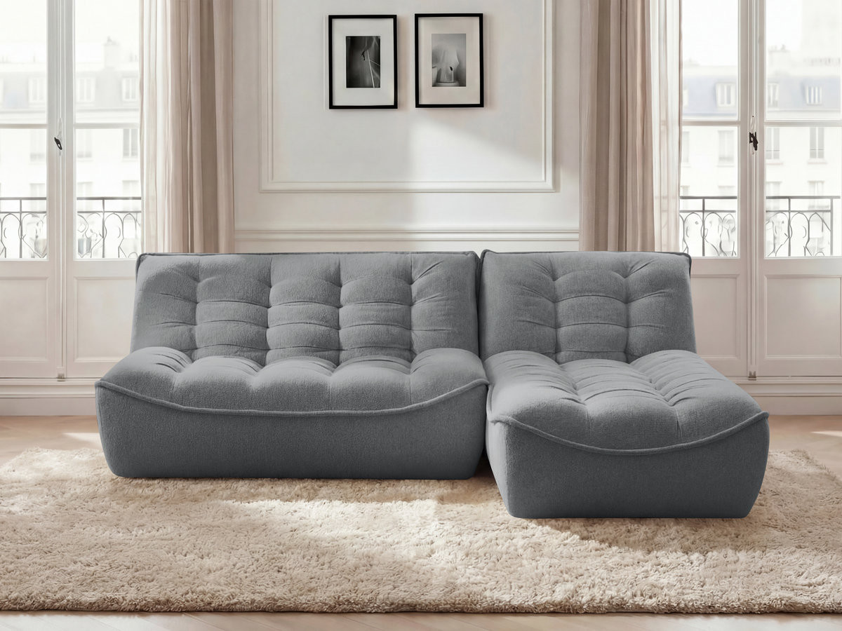 SERENA modulaire hoekbank met vaste hoek in gemęleerde stof