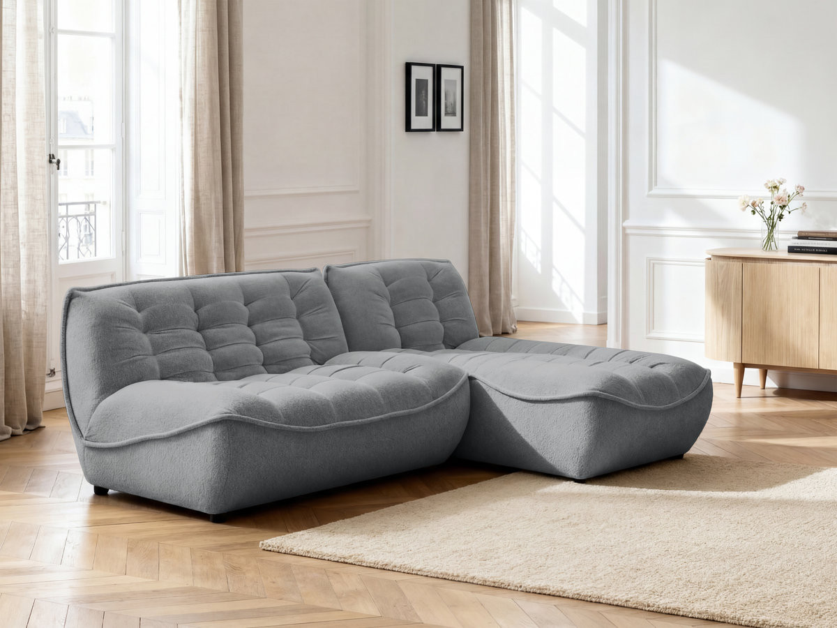 SERENA modulaire hoekbank met vaste hoek in gemęleerde stof